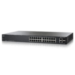 Cisco SF200-24P Smart Switch: 24 10/100 Ports, 12 of 24 PoE Ports, 2 Combo Mini-GBIC Ports